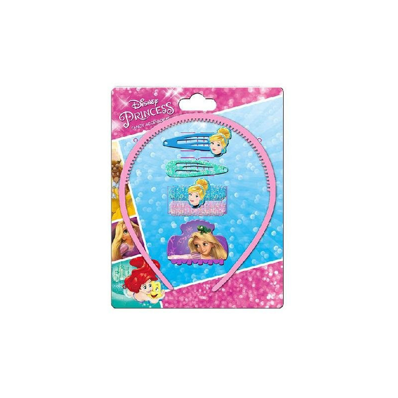 Cerchietto testa con accessori p rincess disney pz.6 art.wdpr0280