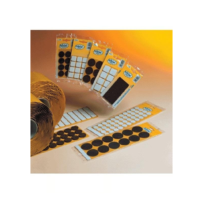 Feltrini quadrati noce mm.25 pz. 8