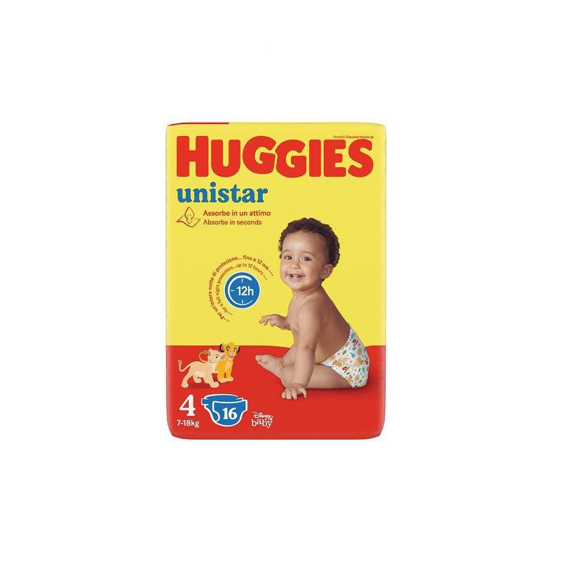 Huggies pannolini classic unistar 4 (7-18 kg) pz.16