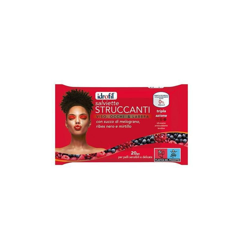 Idrofil salviette struccanti pz. 20 melograno ribes e mirtillo