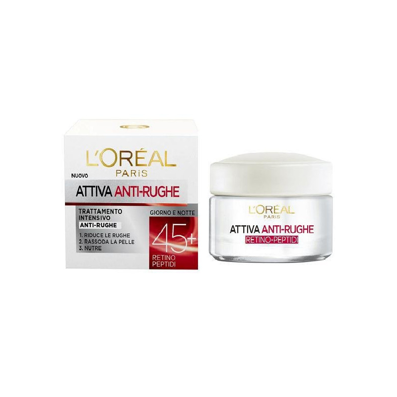 L oreal tripla attiva crema ml.50 antirughe 45+ retino-peptidi