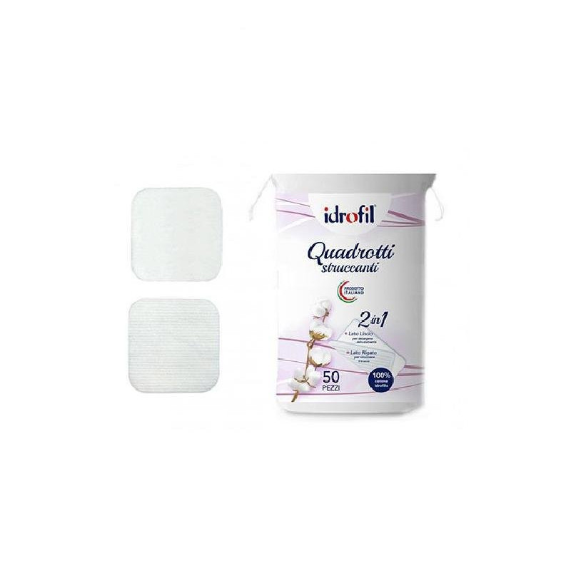 Idrofil dischetti quadrotti leva trucco pz.50