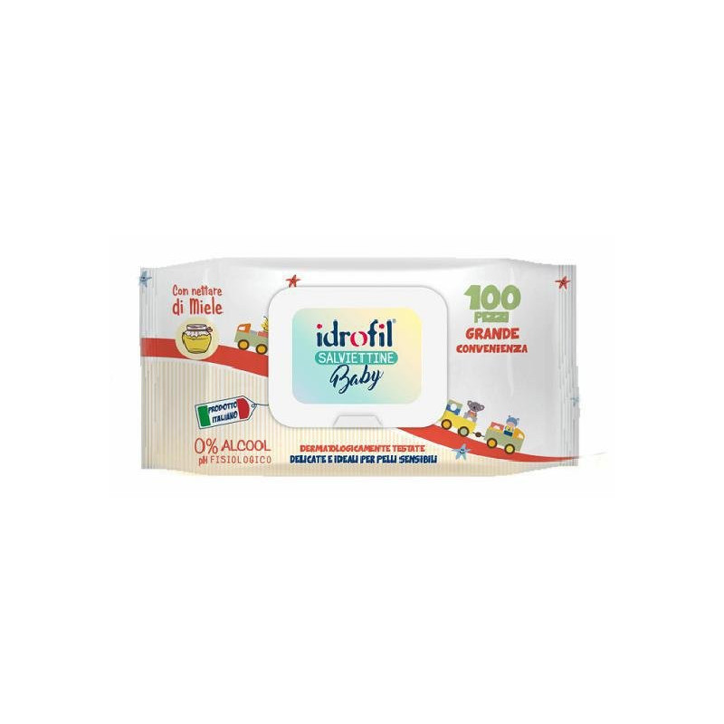 Idrofil salviette multiuso baby pz.100 miele tappo apri e chiudi