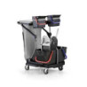 Carrello con strizzatore 2 vasch e lt.30 con portasacco black