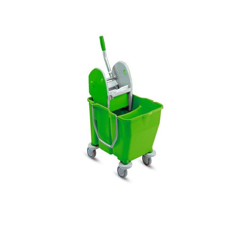 Carrello con strizzatore 2 vasche lt.30 polipropilene monoblocco
