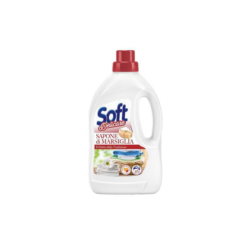 Soft bucato mano e lavatrice liquido 16 misurini ml.900 marsiglia