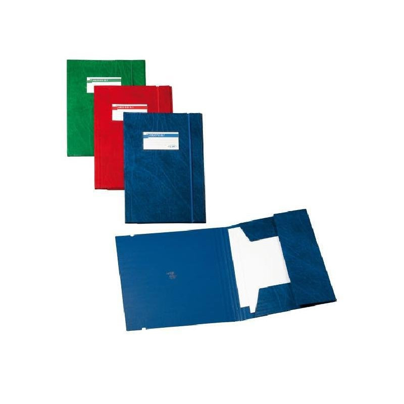 Cartella archivio 3l f con elast ico cm.25x35 rosso