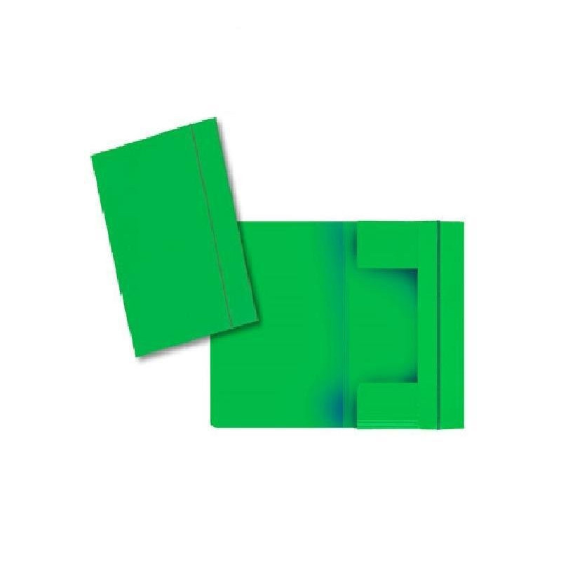 Cartella 3 lembi con elastico cm .26x35 verde