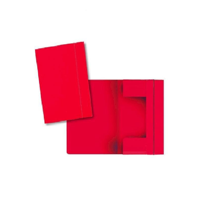 Cartella 3 lembi con elastico cm .26x35 rosso