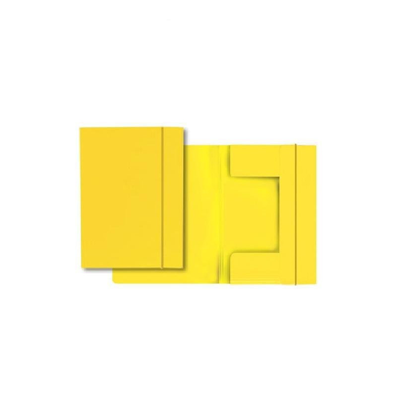 Cartella 3 lembi con elastico cm .26x35 giallo