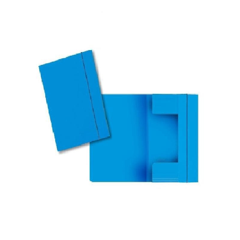 Cartella 3 lembi con elastico cm .26x35 blu