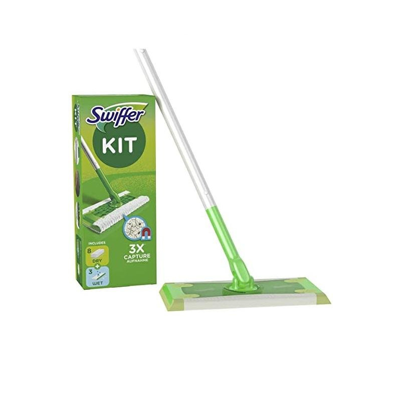 Swiffer catturapolvere system starter kit preassemblato+ 4 panni + 2 wet
