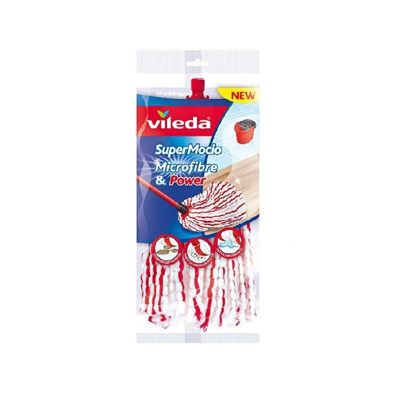 Vileda ricambio mop supermocio m icrofibra e power attacco universale
