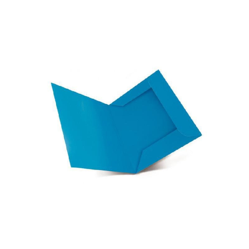 Cartella bristol gr.200 cm.25x33 a 3 lembi azzurro