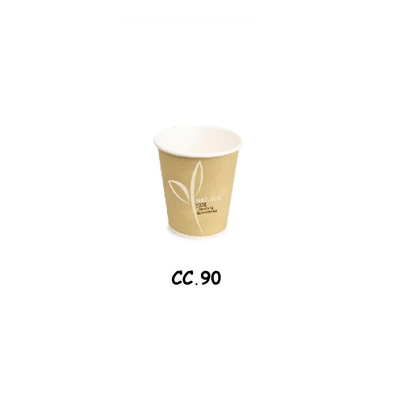 Bicchieri cartoncino biodegradabile cc. 90 pz.50 caffe 1836.0090