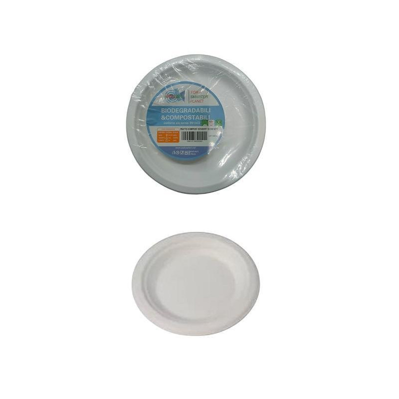 Piatti polpa cellulosa bio dessert cm.18 pz.50 pulp