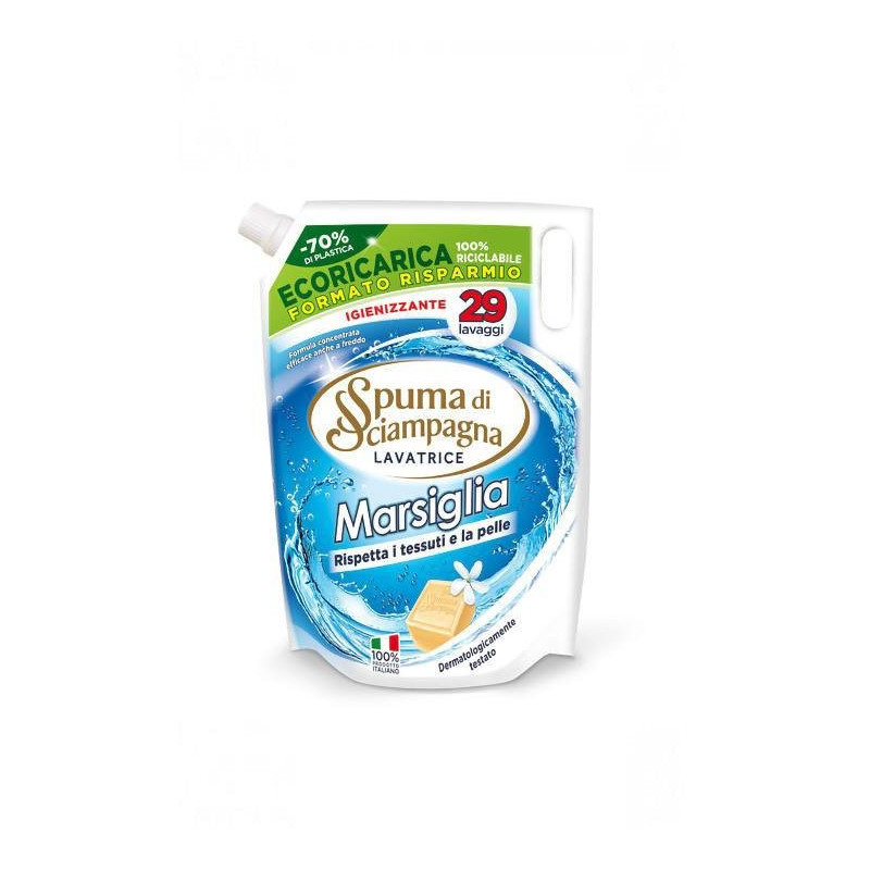 Spuma di sciampagna lavatrice ecoricarica 29 lavaggi ml.1305 marsiglia