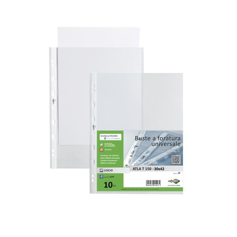 Busta pp con fori cm.30x42 atla t