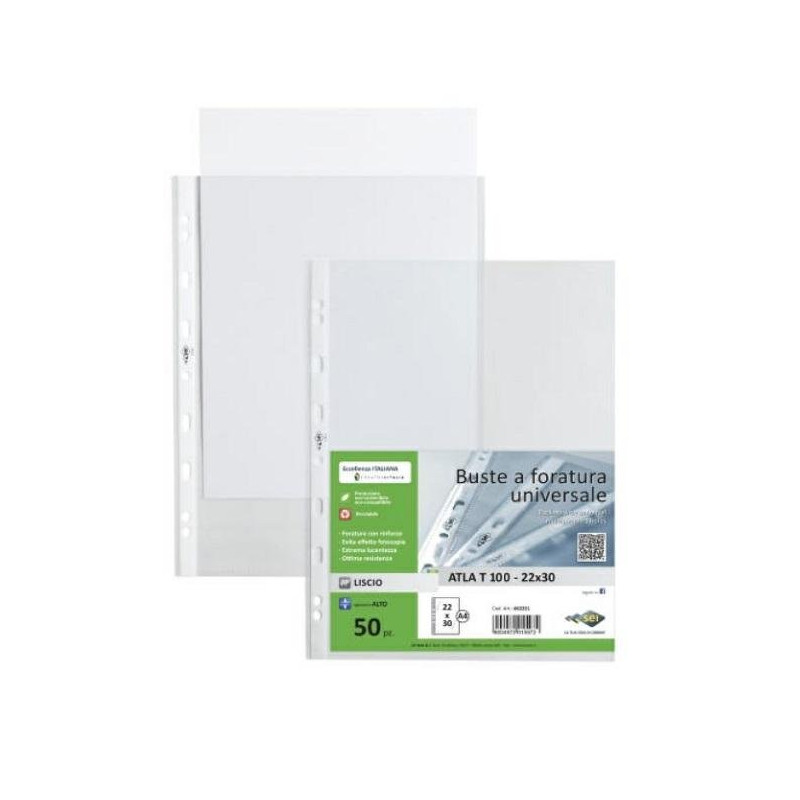 Busta pp con fori cm.22x30 atla t100 liscia