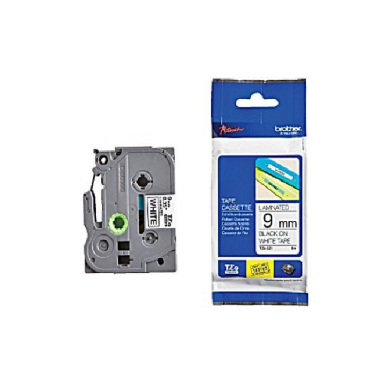 Brother nastro etichette tz-221 9 mm. bk-wh