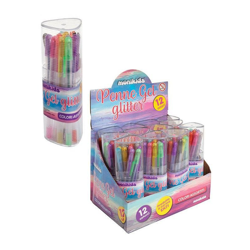 Nikoffice penne gel glitter barattolo pz.12