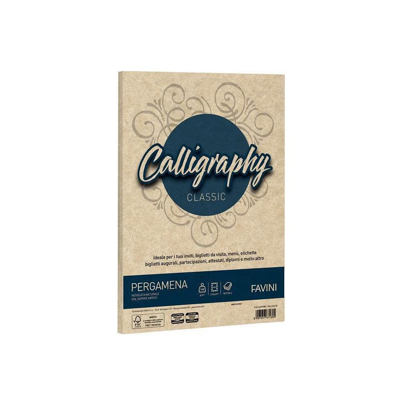 Carta pergamena calligraphy cm.2 1x29,7 gr.190 fg.50 nocciola