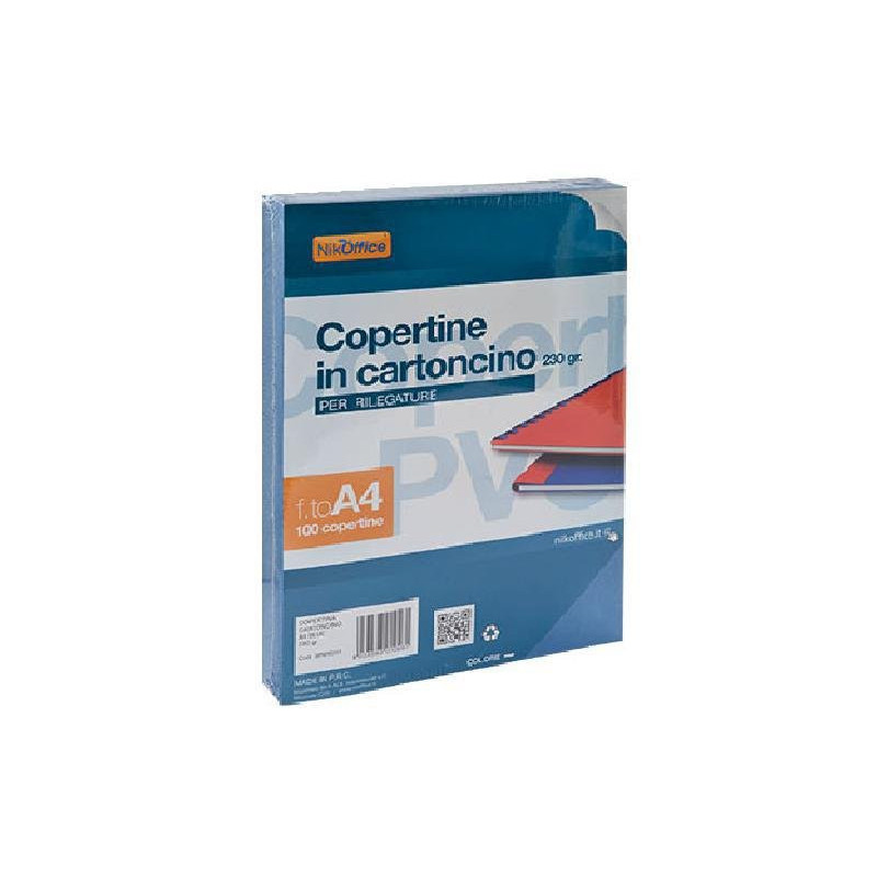 Copertine goffrate cm.21x29,7 gr .230 fg.100 blu art.38nik011