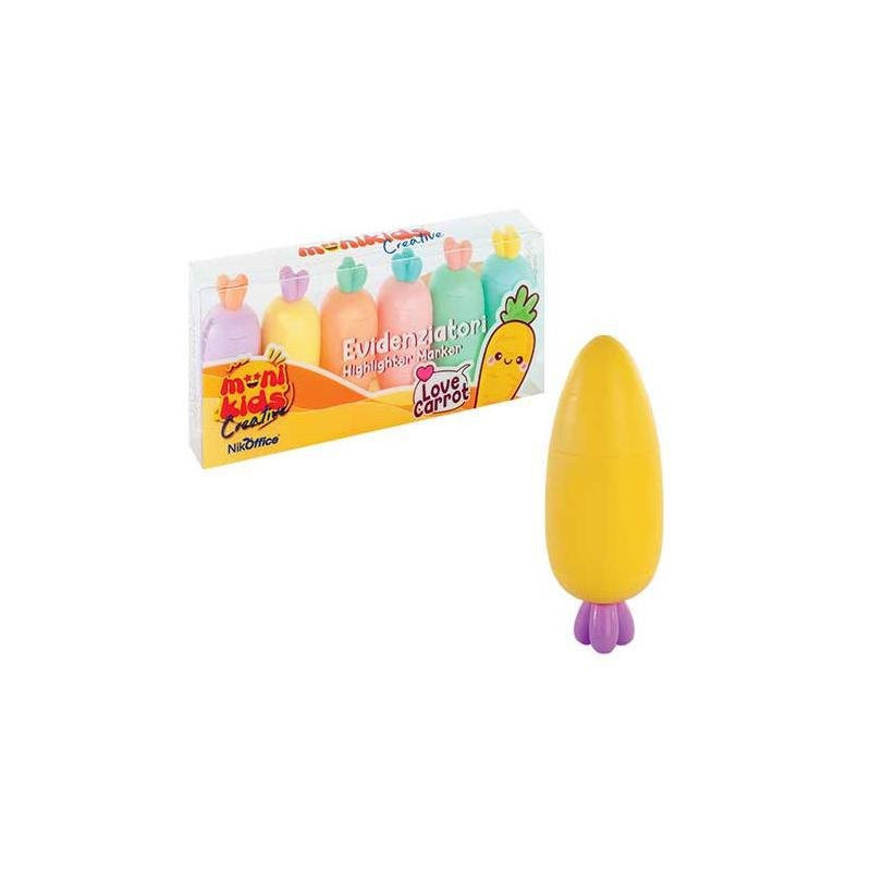 Nikoffice evidenziatori love carrot pz.6