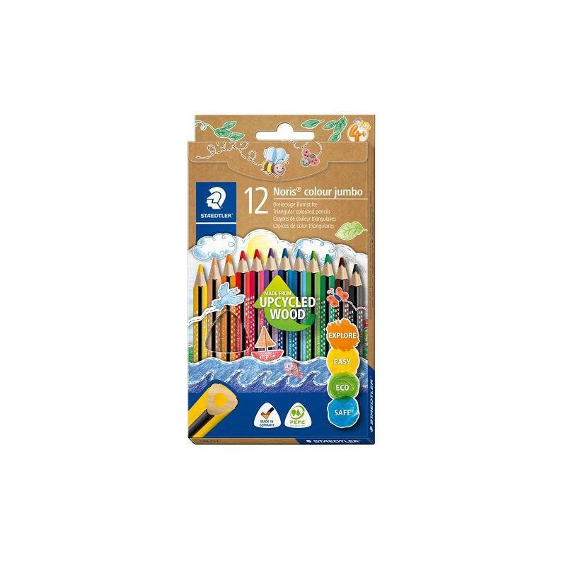 Staedtler pastelli jumbo triangu lar pz.12 upcycled wood