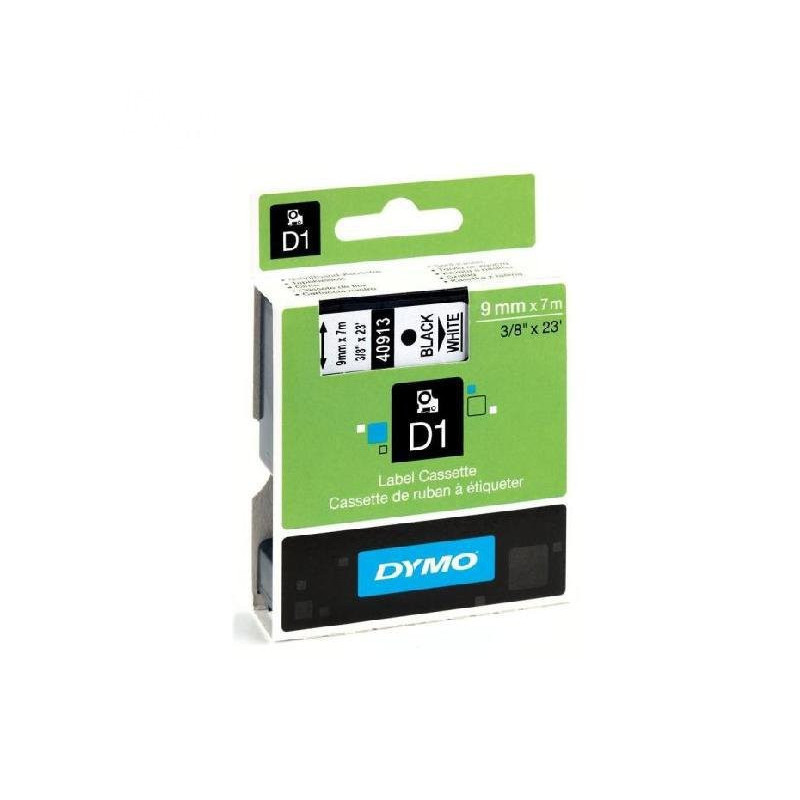 Dymo nastro d1 mm. 9x7mt. bk-wh 40913