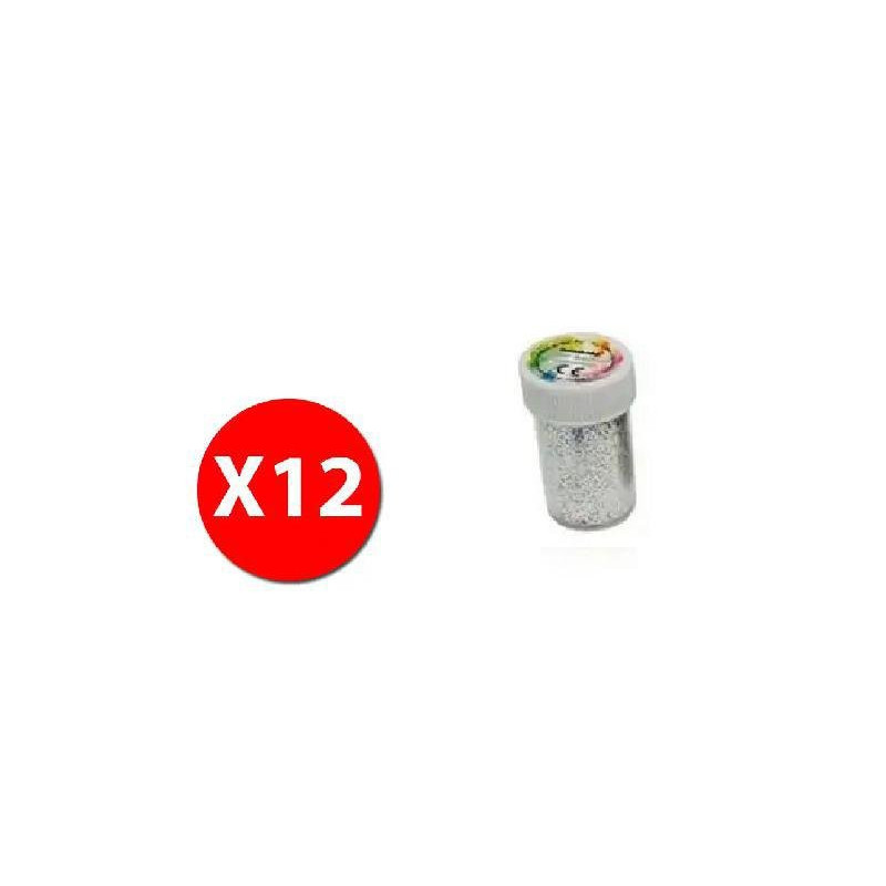 Porporina glitter barattolo gr.1 5 pz.12 argento art.22nik043/2