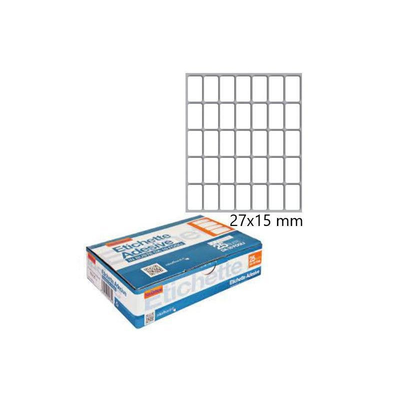 Nikoffice etichette adesive in buste fg.10 mm. 27x15