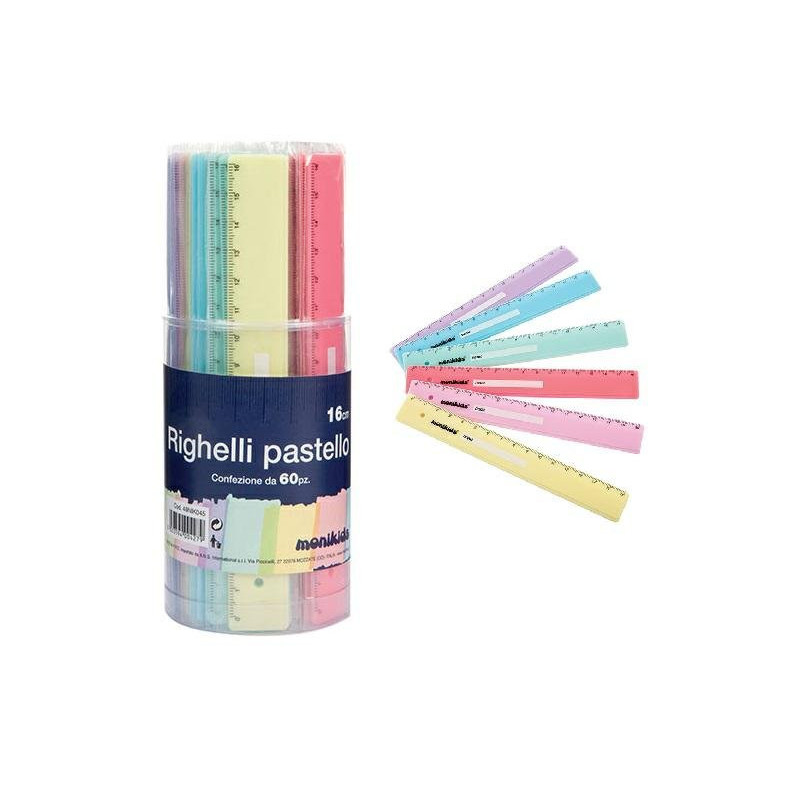 Nikoffice righelli cm.16 pz.60 pastello art.49nik045