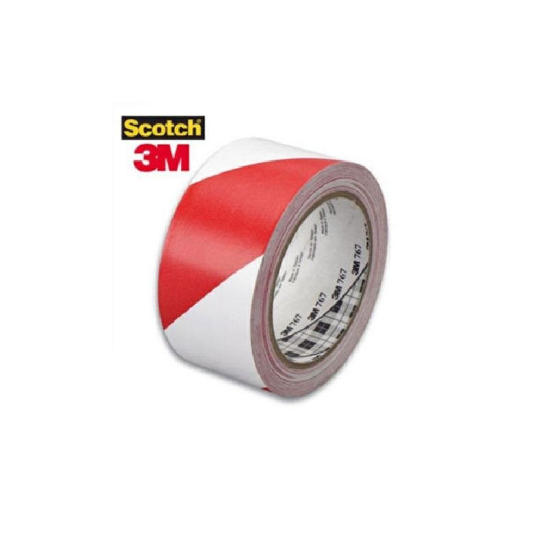 3m nastro industriale adesivo se gnaletico mm.50xmt.33 bianco/rosso