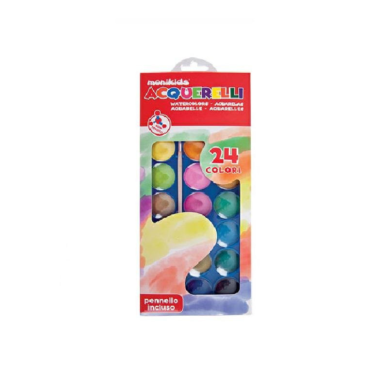 Nikoffice acquerelli 24 pastigli e + 1 pennello art.54nik002