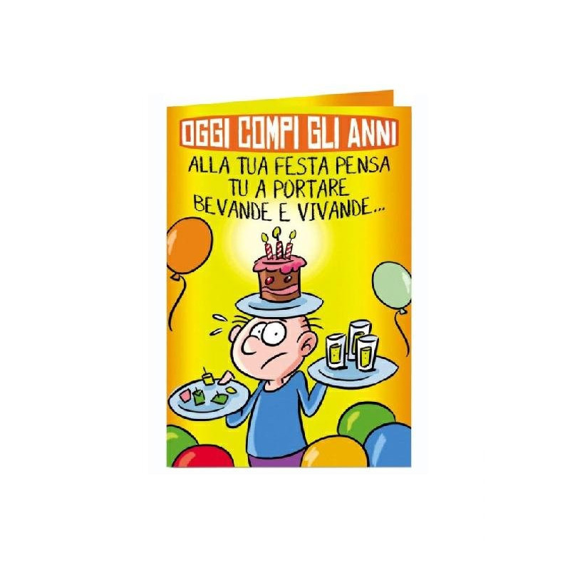 Biglietto buon compleanno umoris tici vari soggetti