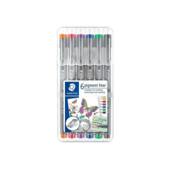 Staedtler penne pigment liner mm .0,5 pz.6 colori assortiti