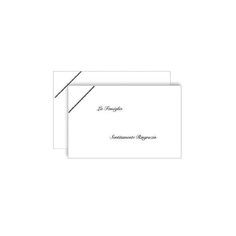 Biglietti lutto ringraziamento c on busta formato 9 cm.9x14 pz.100