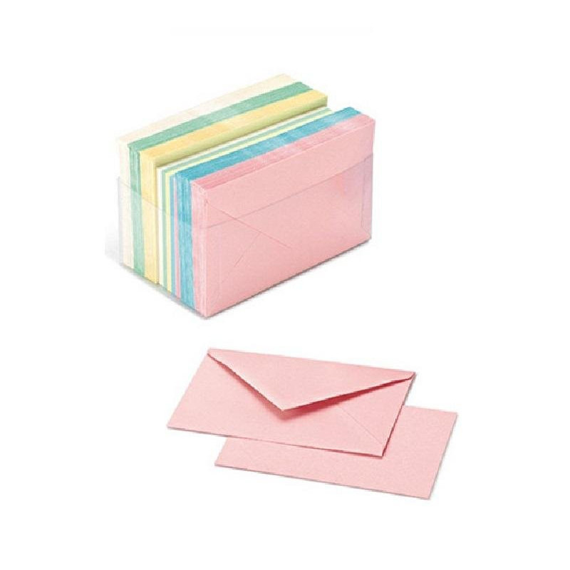 Biglietti visita con busta pop f ormato 9 cm.9x14 colori tenui pz.100
