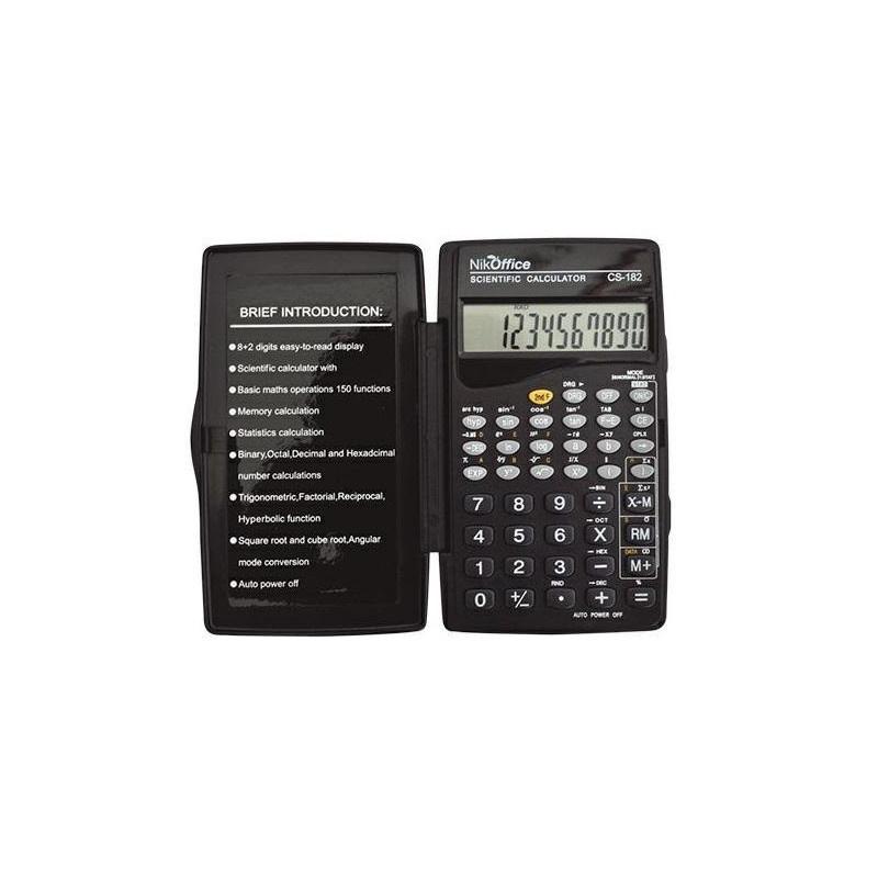 Nikoffice calcolatrice 10 cifre cm.6,5x12 art.cs-182 scientifica 56 f.
