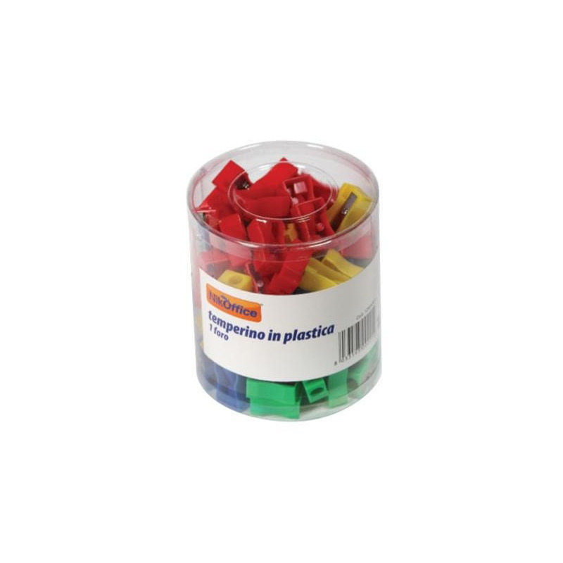 Temperamatite plastica 2 fori barattolo pz.50 art.12nik004