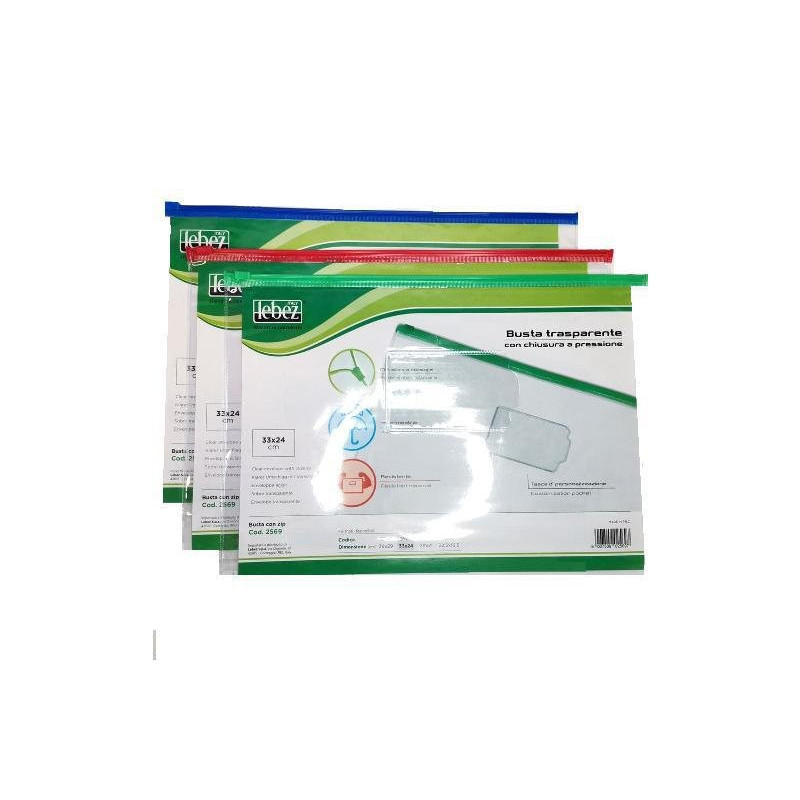 Busta pvc con zip cm.36x29 art.2 568