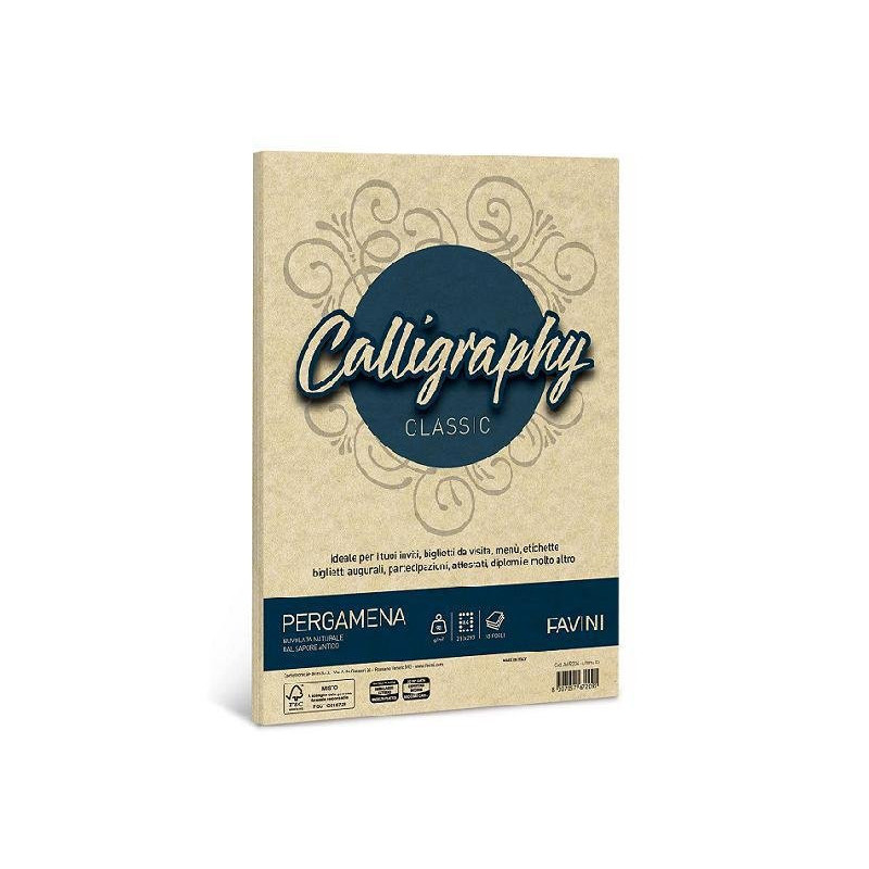 Carta pergamena calligraphy cm.2 1x29,7 gr.90 fg.50 crema