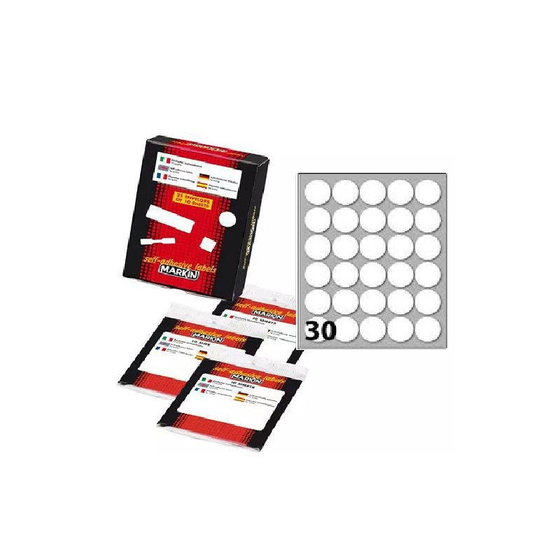 Apptac etichette adesive in bust e fg.10 diam. mm.22