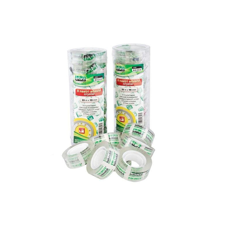 Lebez nastro adesivo crystal mm.19xmt.33 pz.8 art.80268