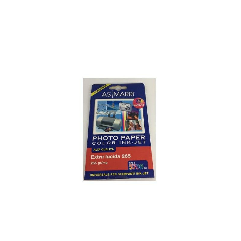 Carta fotografica lucida cm.10x1 5 gr.265 fg.20 inkjet