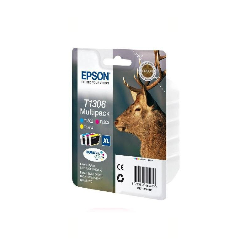 Epson cartucce t1306 multipack c-m-y per sx525/wf3010