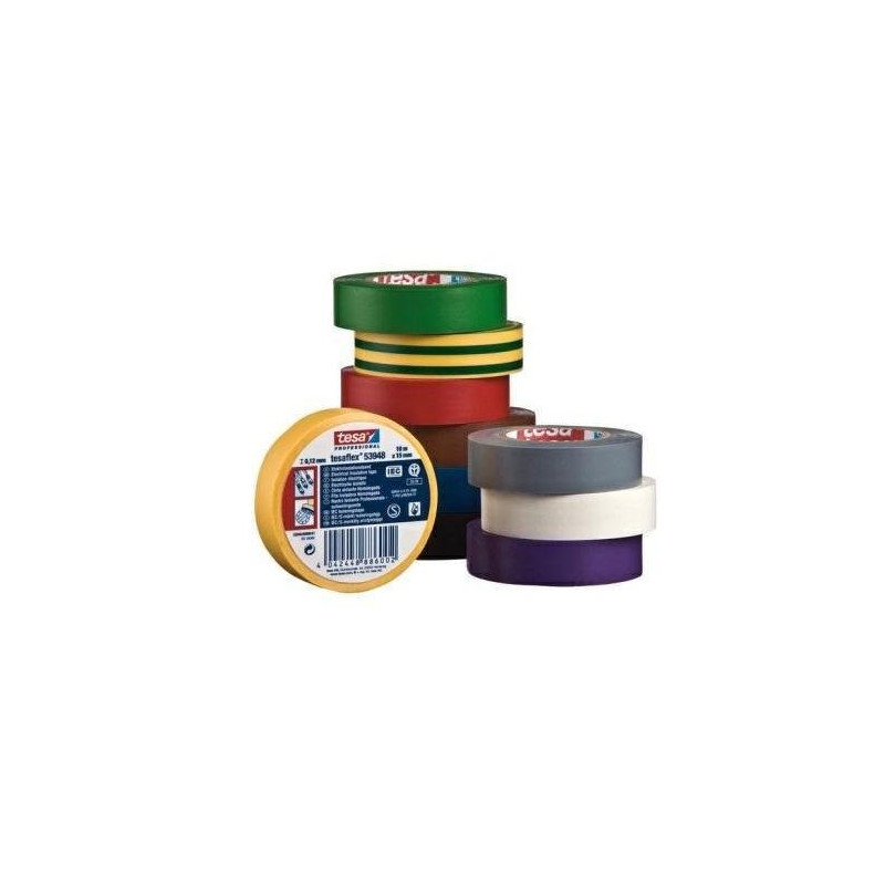 Tesa nastro isolante mm.10xmt.15 pz.10 colori assortiti