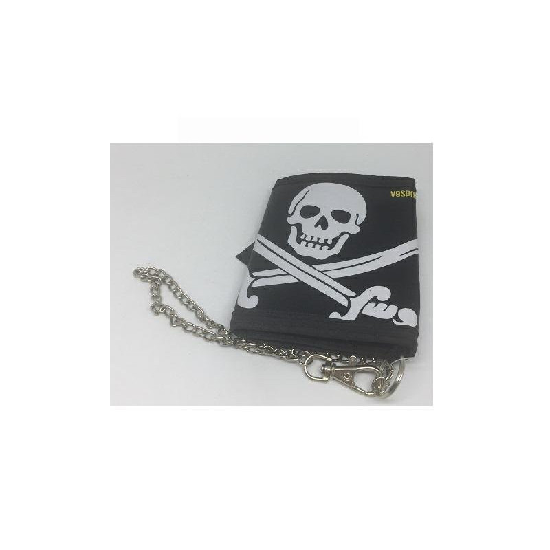 V9sport portafoglio con catena b lack pirates