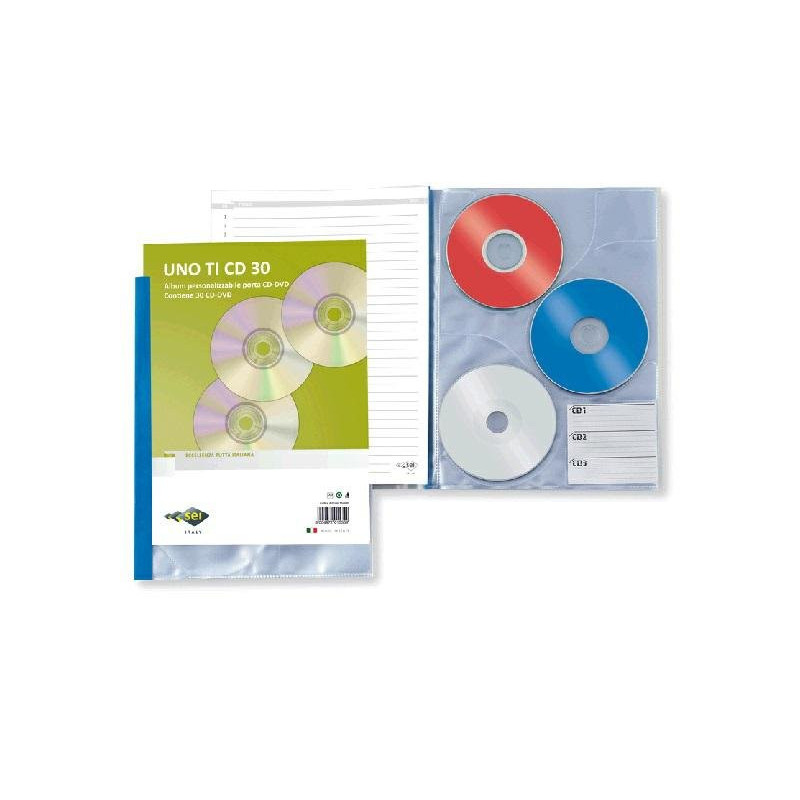 Porta cd uno cd ti 30 posti cm.2 2x30 personalizzabili